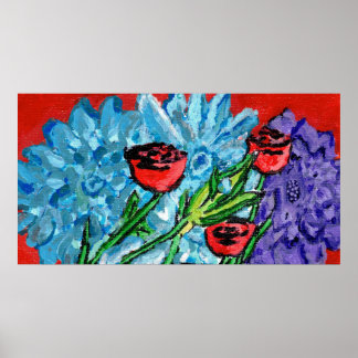 Blumenmuster, Wertposter  (Halbglanz) Poster
