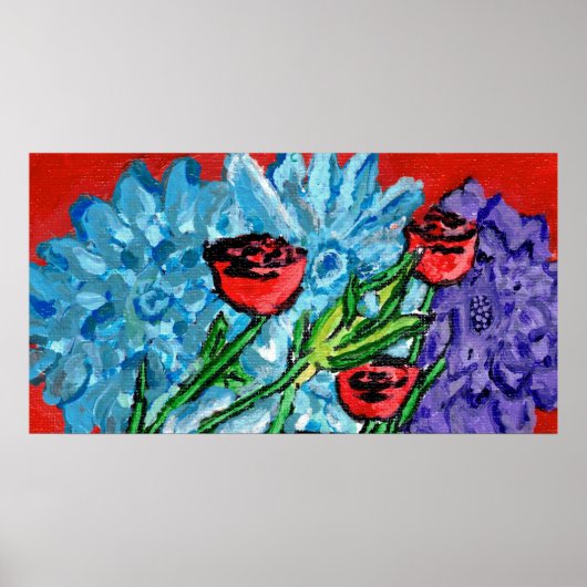 Blumenmuster, Wertposter  (Halbglanz) Poster (Vorne)