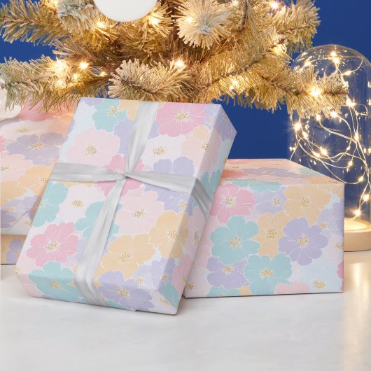 Blumenmuster | Whimsische Frühlingsblüten Geschenkpapier (Feiertage)