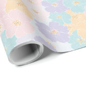Blumenmuster | Whimsische Frühlingsblüten Geschenkpapier (Rolleneckpunkt)
