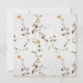 Blumenmuster-Wildblume-Drehbuch Kinderdusche Einladung (Rückseite)