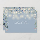 Blumenmuster-Wildblumen Dusty Blue String Lights S Dankeskarte (Vorne/Hinten)