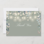 Blumenmuster-Wildblumen setzen Grün-String-Lichtsk Dankeskarte (Vorderseite)