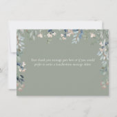 Blumenmuster-Wildblumen zeigen grünes Skript an Dankeskarte (Rückseite)