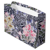 Blumenmuster, William Morris große Geschenktasche Geschenktüte (Rückseite Schrägansicht)