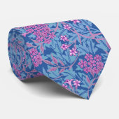 Blumenmuster William Morris inspirierte blaue Blum Krawatte (Gerollt)