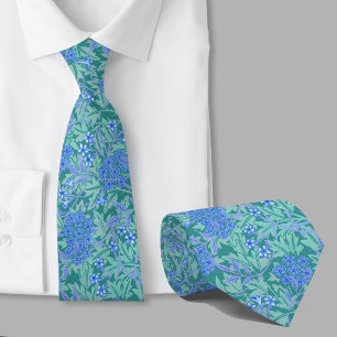 Blumenmuster William Morris inspirierte blaue Blum Krawatte