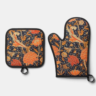 Blumenmuster, William Morris Ofenhandschuh & Topflappen-Set