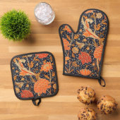 Blumenmuster, William Morris Ofenhandschuh & Topflappen-Set (Oben Unten)