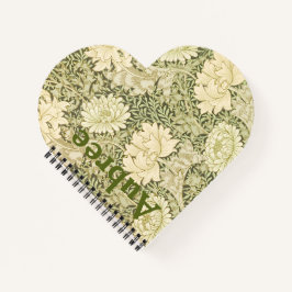 Blumenmuster Wm Morris Design Namen hinzufügen Notizblock