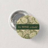 Blumenmuster Wm. Morris Design Wein-Stunde Button (Vorne & Hinten)