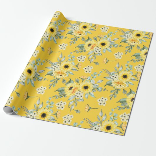 Blumenmuster-Wrap-Papier Geschenkpapier (Ungerollt)