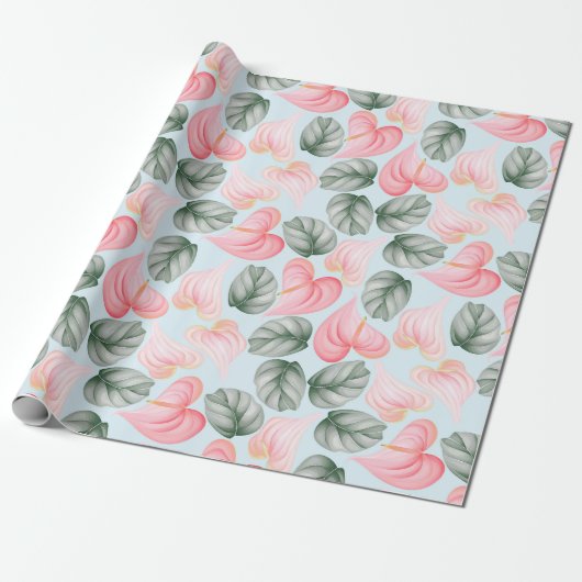 Blumenmuster-Wrap-Papier Geschenkpapier (Ungerollt)