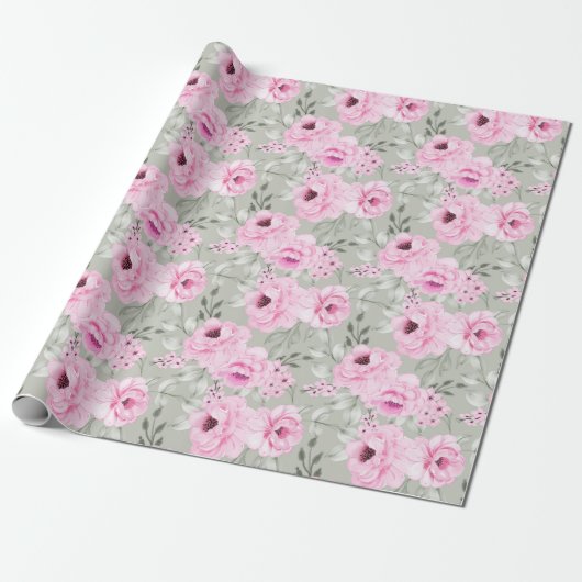 Blumenmuster-Wrap-Papier Geschenkpapier (Ungerollt)