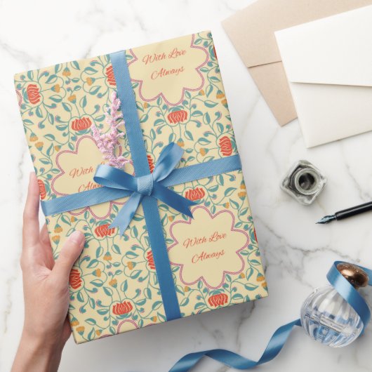 Blumenmuster-Wrap-Papier mit Liebe immer Geschenkpapier (Schenken)