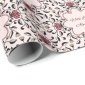 Blumenmuster-Wrap-Papier mit Liebe immer Geschenkpapier (Rolleneckpunkt)