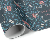 Blumenmuster-Wrap-Papier mit Liebe immer Geschenkpapier (Rolleneckpunkt)
