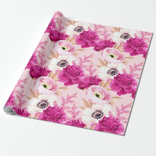Blumenmuster-Wrapper Geschenkpapier (Ungerollt)