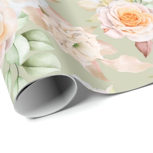 Blumenmuster-Wrapper Geschenkpapier (Rolleneckpunkt)