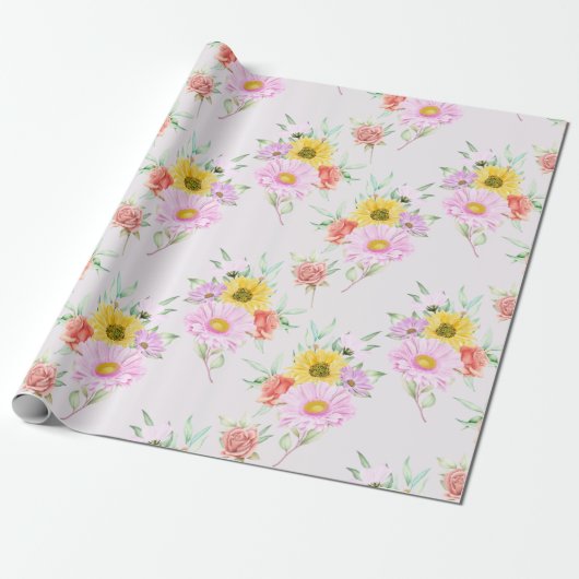 Blumenmuster-Wrapper Geschenkpapier (Ungerollt)