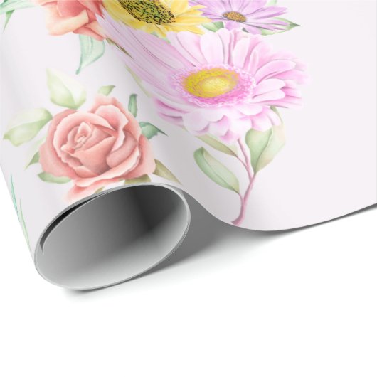 Blumenmuster-Wrapper Geschenkpapier (Rolleneckpunkt)