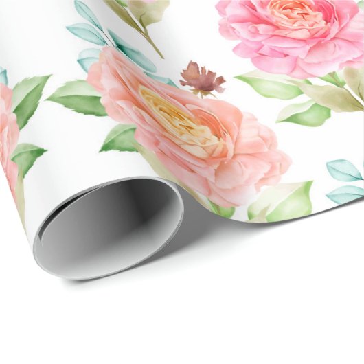 Blumenmuster-Wrapper Geschenkpapier (Rolleneckpunkt)