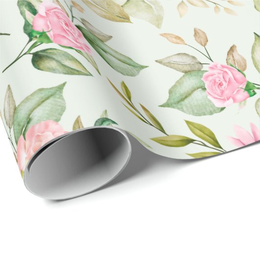 Blumenmuster-Wrapper Geschenkpapier (Rolleneckpunkt)