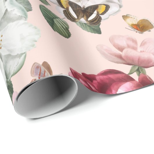 Blumenmuster-Wrapper Geschenkpapier (Rolleneckpunkt)