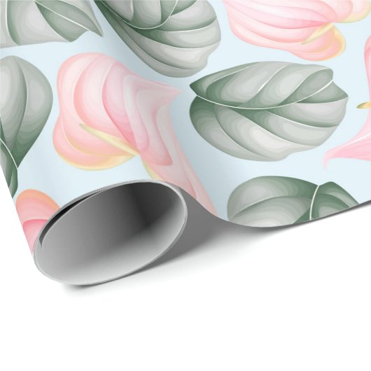 Blumenmuster-Wrapper Geschenkpapier (Rolleneckpunkt)