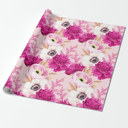 Blumenmuster-Wrapper Geschenkpapier (Ungerollt)