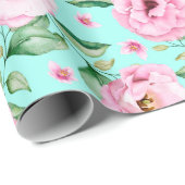 Blumenmuster-Wrapper Geschenkpapier (Rolleneckpunkt)