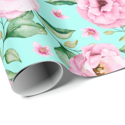 Blumenmuster-Wrapper Geschenkpapier (Rolleneckpunkt)