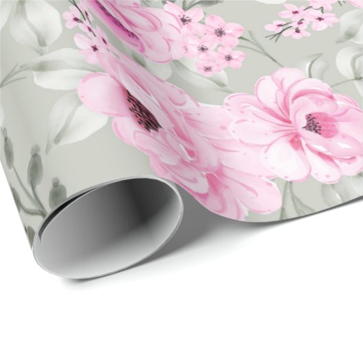 Blumenmuster-Wrapper Geschenkpapier (Rolleneckpunkt)