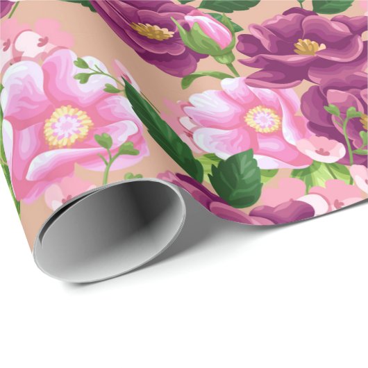 Blumenmuster-Wrapper Geschenkpapier (Rolleneckpunkt)