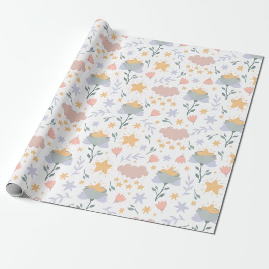 Blumenmuster-Wrapper Geschenkpapier (Ungerollt)
