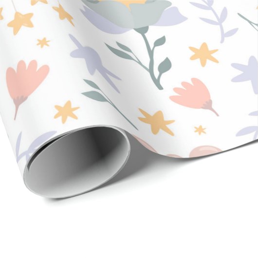 Blumenmuster-Wrapper Geschenkpapier (Rolleneckpunkt)