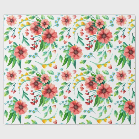 Blumenmuster-Wrapper Geschenkpapier (Flach)
