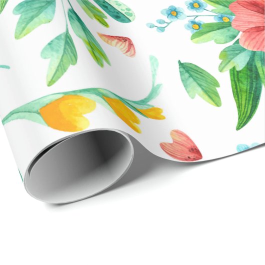 Blumenmuster-Wrapper Geschenkpapier (Rolleneckpunkt)