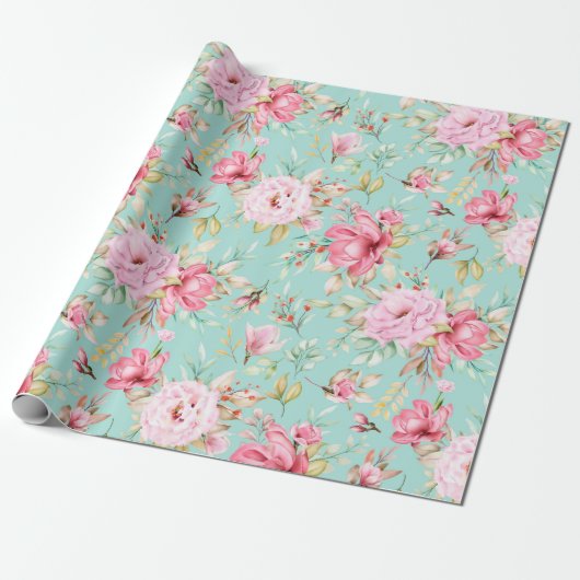 Blumenmuster-Wrapper Geschenkpapier (Ungerollt)
