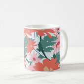 Blumenmuster Zeichnend Elegante dekorative Blume Kaffeetasse (VorderseiteRechts)