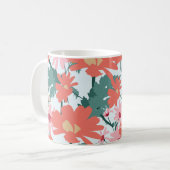 Blumenmuster Zeichnend Elegante dekorative Blume Kaffeetasse (Vorderseite Links)