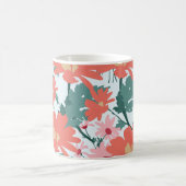 Blumenmuster Zeichnend Elegante dekorative Blume Kaffeetasse (Mittel)
