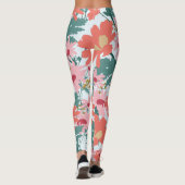 Blumenmuster Zeichnend Elegante dekorative Blume Leggings (Rückseite)
