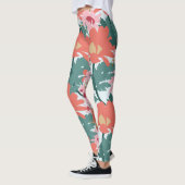 Blumenmuster Zeichnend Elegante dekorative Blume Leggings (Links)