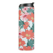 Blumenmuster Zeichnend Elegante dekorative Blume Thermosbecher (Nach links gedreht)