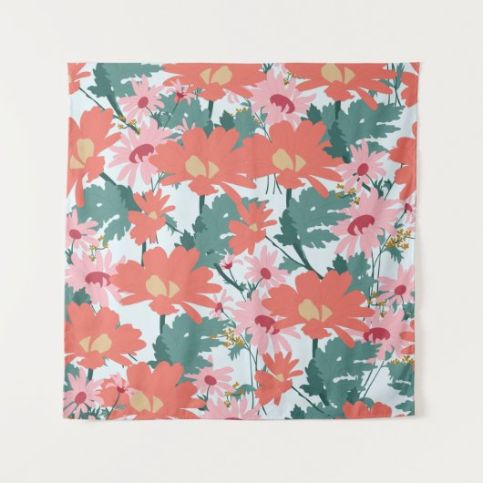 Blumenmuster Zeichnend Elegante dekorative Blume Wandteppich (Vorderseite)