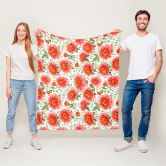 Blumenmuster Zinnia-Blume Fleecedecke