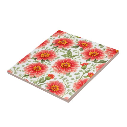 Blumenmuster Zinnia-Blume Fliese (Seite)