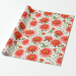 Blumenmuster Zinnia-Blume Geschenkpapier