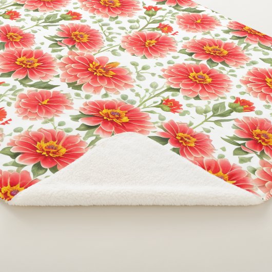 Blumenmuster Zinnia-Blume Sherpadecke (3/4)